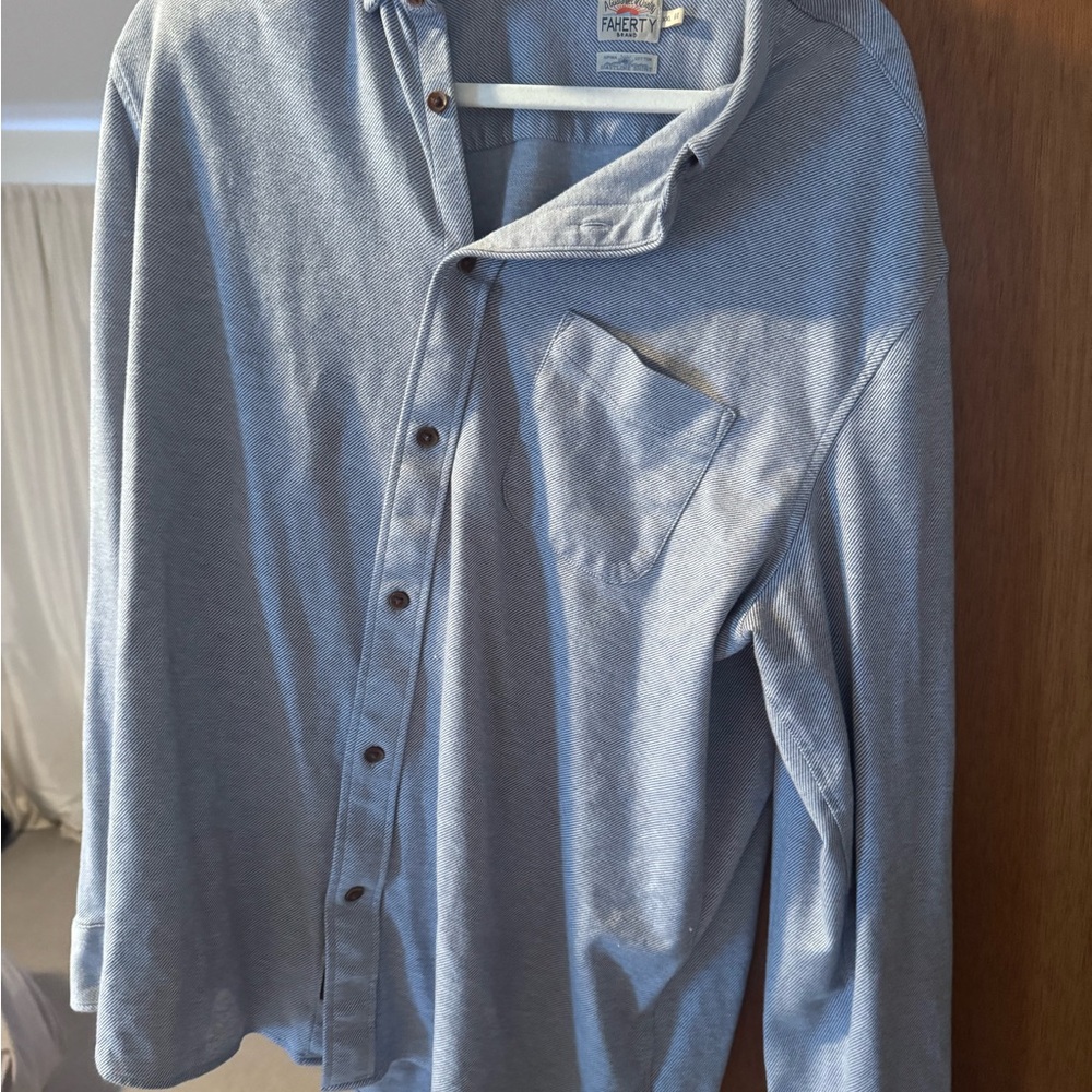 XXL Faherty Blue Button-Up Shirt